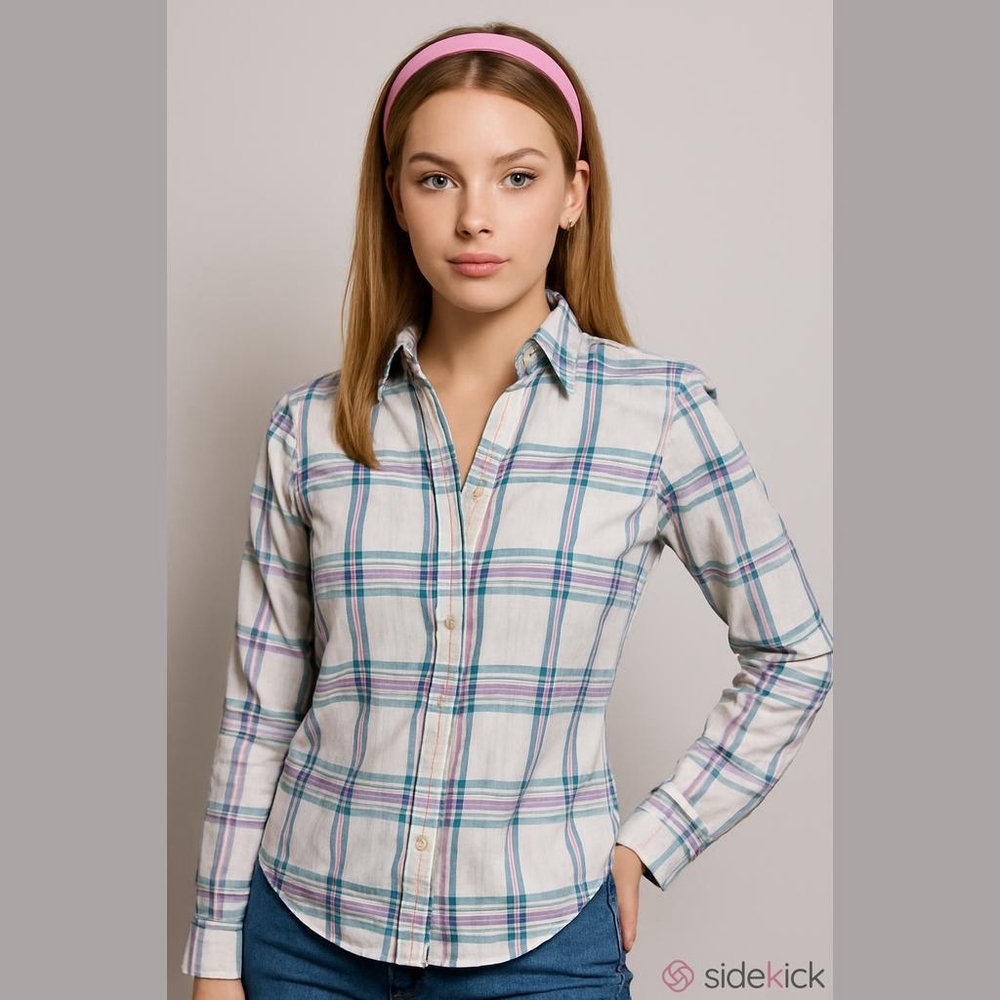 Vintage 70s Collared Fitted Button Up Shirt. Ms Sero Super Fine Poplin Sz Small